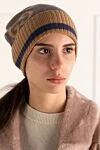 Шапка з кашеміру коричнева жіноча Gucci - логотип. 100% кашемір. Країна виробник: Італія. Догляд: спеціалізоване чищення - фото 2