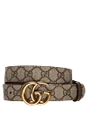 Gucci Brown leather belt for women - Decoration: gold-plated buckle with logo. 100% genuine leather. buckle. Country of manufacture: Italy. Care: specialized cleaning - photo 1