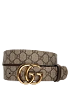 Gucci Ремінь зі шкіри коричневий жіночий - позолочена пряжка з логотипом. 100% натуральна шкіра. пряжка. Країна виробник: Италия. Догляд: спеціалізоване чищення - фото 1