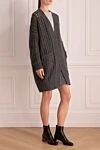 Brunello Cucinelli Кардиган из кашемира и шелка серый женский - сетчатый крой. 90% кашемир, 10% шелк. крючки. Страна производитель: Италия. Уход: специализированная чистка - фото 3