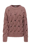 Brunello Cucinelli Pink cashmere jumper for women - textured knitwear. 100% cashmere. Country of manufacture: Italy. Care: specialized cleaning - photo 1