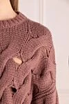 Brunello Cucinelli Pink cashmere jumper for women - textured knitwear. 100% cashmere. Country of manufacture: Italy. Care: specialized cleaning - photo 5