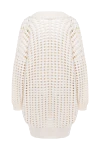 Brunello Cucinelli Cashmere and silk cardigan for women white - mesh cut. two pockets. 90% cashmere, 10% silk. button. Country of manufacture: Italy. Care: specialized cleaning - photo 7