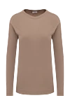 Brunello Cucinelli Beige cotton jumper for women - 100% cotton. Country of manufacture: Italy. Care: specialized cleaning - photo 1