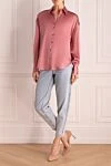 Silk shirt pink for women Brunello Cucinelli - contrasting buttons. buttons. 96% silk, 4% elastane. Country of manufacture: Italy. Care: specialized cleaning - photo 2