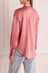 Silk shirt pink for women Brunello Cucinelli - contrasting buttons. buttons. 96% silk, 4% elastane. Country of manufacture: Italy. Care: specialized cleaning - photo 4