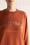 Brunello Cucinelli Джемпер оранжевый женский - принт надписи. 60% шерсть, 30% кашемир, 10% шелк. Страна производитель: Италия. Уход: специализированная чистка - фото 5