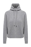 Brunello Cucinelli Hoodie gray women's - sewn hood. 60% wool, 30% cashmere, 10% silk. Country of manufacture: Italy. Care: specialized cleaning - photo 1