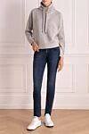Hoodie gray women's Brunello Cucinelli - sewn hood. 60% wool, 30% cashmere, 10% silk. Country of manufacture: Italy. Care: specialized cleaning - photo 2