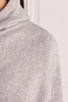 Brunello Cucinelli Hoodie gray women's - sewn hood. 60% wool, 30% cashmere, 10% silk. Country of manufacture: Italy. Care: specialized cleaning - photo 5