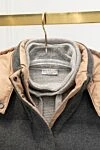 Hoodie gray women's Brunello Cucinelli - sewn hood. 60% wool, 30% cashmere, 10% silk. Country of manufacture: Italy. Care: specialized cleaning - photo 8