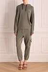 Green cotton walking suit for women Brunello Cucinelli - sewn hood. one breast pocket, three trouser pockets. 100% cotton. Country of manufacture: Italy. Care: specialized cleaning - photo 2