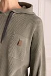 Brunello Cucinelli Green cotton walking suit for women - sewn hood. one breast pocket, three trouser pockets. 100% cotton. Country of manufacture: Italy. Care: specialized cleaning - photo 5