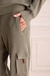 Green cotton walking suit for women Brunello Cucinelli - sewn hood. one breast pocket, three trouser pockets. 100% cotton. Country of manufacture: Italy. Care: specialized cleaning - photo 6