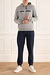 Blue cotton and polyamide pants for men Brunello Cucinelli - 93% cotton, 7% polyamide. Country of manufacture: Italy. Care: specialized cleaning - photo 2