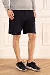 Brunello Cucinelli Blue cotton and polyamide shorts for men - 94% cotton, 6% polyamide. Country of manufacture: Italy. Care: specialized cleaning - photo 3
