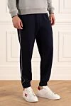 Brunello Cucinelli Blue cotton pants for men - 100% cotton. Country of manufacture: Italy. Care: specialized cleaning - photo 3