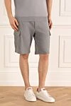Brunello Cucinelli Gray cotton and polyamide shorts for men - 94% cotton, 6% polyamide. Closure: button, zipper. two side leg pockets, two back pockets with flaps. Country of manufacture: Italy. Care: specialized cleaning - photo 3