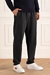 Brunello Cucinelli Брюки из хлопка серые мужские - 100% хлопок. Страна производитель: Италия. Уход: специализированная чистка - фото 3