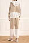 White cotton walking suit for women Brunello Cucinelli - contrasting inserts, sewn hood. four pockets. 100% cotton. zipper. Country of manufacture: Italy. Care: specialized cleaning - photo 4