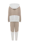 Brunello Cucinelli White cotton walking suit for women - contrasting inserts, sewn hood. four pockets. 100% cotton. zipper. Country of manufacture: Italy. Care: specialized cleaning - photo 7