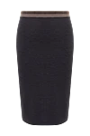 Brunello Cucinelli Юбка из шерсти серая женская - контрастные полоски на поясе. 94% шерсть, 6% эластан. эластичный пояс. Страна производитель: Италия. Уход: специализированная чистка - фото 1