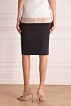 Юбка из шерсти серая женская Brunello Cucinelli - контрастные полоски на поясе. 94% шерсть, 6% эластан. эластичный пояс. Страна производитель: Италия. Уход: специализированная чистка - фото 4