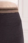Brunello Cucinelli Юбка из шерсти серая женская - контрастные полоски на поясе. 94% шерсть, 6% эластан. эластичный пояс. Страна производитель: Италия. Уход: специализированная чистка - фото 5