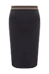 Юбка из шерсти серая женская Brunello Cucinelli - контрастные полоски на поясе. 94% шерсть, 6% эластан. эластичный пояс. Страна производитель: Италия. Уход: специализированная чистка - фото 6