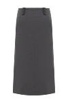 Юбка серая женская Brunello Cucinelli - разрез снизу. 75% шерсть, 23% полиамид, 2% эластан. эластичный пояс. Страна производитель: Италия. Уход: специализированная чистка - фото 6