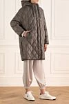 Brunello Cucinelli Parka made of polyester and fur gray for women - quilted surface. hood. polyester, natural fur. zipper. Country of manufacture: Italy. Care: specialized cleaning - photo 3