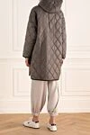 Parka made of polyester and fur gray for women Brunello Cucinelli - quilted surface. hood. polyester, natural fur. zipper. Country of manufacture: Italy. Care: specialized cleaning - photo 4