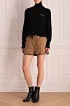 Brown nylon shorts for women Brunello Cucinelli - drawstring. three pockets. quilted texture. 100% nylon. Country of manufacture: Italy. Care: specialized cleaning - photo 2