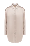 Brunello Cucinelli Beige silk shirt for women - contrasting buttons. buttons. 96% silk, 4% elastane. Country of manufacture: Italy. Care: specialized cleaning - photo 1
