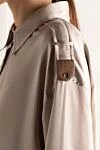 Brunello Cucinelli Beige silk shirt for women - contrasting buttons. buttons. 96% silk, 4% elastane. Country of manufacture: Italy. Care: specialized cleaning - photo 5