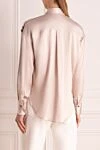 Beige silk shirt for women Brunello Cucinelli - contrasting buttons. buttons. 96% silk, 4% elastane. Country of manufacture: Italy. Care: specialized cleaning - photo 4