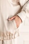 Brunello Cucinelli Костюм прогулочный из хлопка бежевый женский бежевый - контрастные вставки. четыре кармана. 100% хлопок. молния. Страна производитель: Италия. Уход: специализированная чистка - фото 5