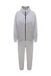 Brunello Cucinelli Walking suit made of cotton gray for women - a combination of fabrics. four pockets. 100% cotton. zipper. Country of manufacture: Italy. Care: specialized cleaning - photo 1