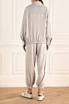 Walking suit made of cotton gray for women Brunello Cucinelli - a combination of fabrics. four pockets. 100% cotton. zipper. Country of manufacture: Italy. Care: specialized cleaning - photo 4