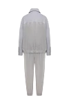 Brunello Cucinelli Walking suit made of cotton gray for women - a combination of fabrics. four pockets. 100% cotton. zipper. Country of manufacture: Italy. Care: specialized cleaning - photo 7