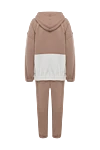 Walking suit made of cotton beige for women Brunello Cucinelli - contrasting inserts, sewn hood. four pockets. 100% cotton. zipper. Country of manufacture: Italy. Care: specialized cleaning - photo 6