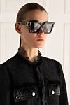 Окуляри для захисту від сонця сірі жіночі Valentino - логотип на дужці. пластик, метал. Країна виробник: Италия. Догляд: спеціалізоване чищення - фото 2