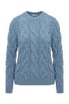 Casheart Blue jumper for women - textured knitwear. 68% wool, 22% polyamide, 10% cashmere. Country of manufacture: Italy. Care: specialized cleaning - photo 1