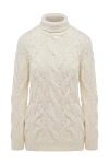 Casheart Golf white for women - textured knitwear. 68% wool, 22% polyamide, 10% cashmere. Country of manufacture: Italy. Care: specialized cleaning - photo 1