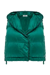 Panicale Green polyester vest for women - stitches. hood. 100% polyester. zipper, drawstring. two side pockets. Country of manufacture: Italy. Care: specialized cleaning - photo 1