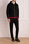 Kiton Walking suit made of cotton for men black - red edging. hood. 100% cotton. zipper, drawstring. two side. Country of manufacture: Italy. Care: specialized cleaning - photo 3