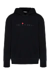 Kiton Hoodie made of cotton and elastane black men's - hood. 89% cotton, 11% elastane. Country of manufacture: Italy. Care: specialized cleaning - photo 1