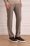 Cesare di Napoli Men's beige wool trousers - 100% wool. Country of manufacture: Italy. Care: specialized cleaning - photo 3