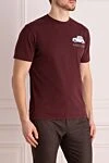 MC2 Saint Barth Men's burgundy cotton T-shirt - Composition: 100% cotton. Country of manufacture: Italy. Care: specialized cleaning - photo 3