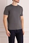 Cesare di Napoli Gray cotton and elastane T-shirt for men - 80% cotton, 20% elastane. Country of manufacture: Italy. Care: specialized cleaning - photo 3